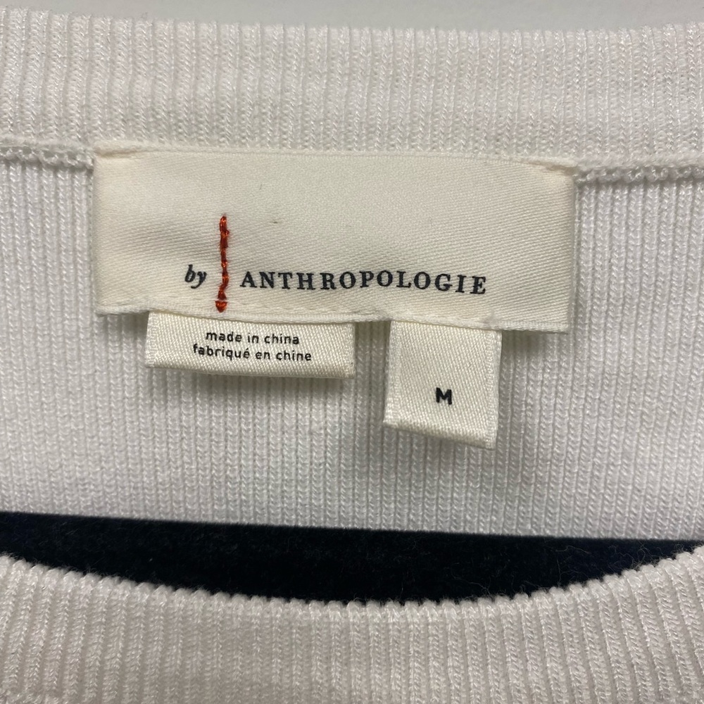 Anthropologie English Factory Eyelet Puff-Sleeve Sweater Tee Size M - Picture 7 of 13